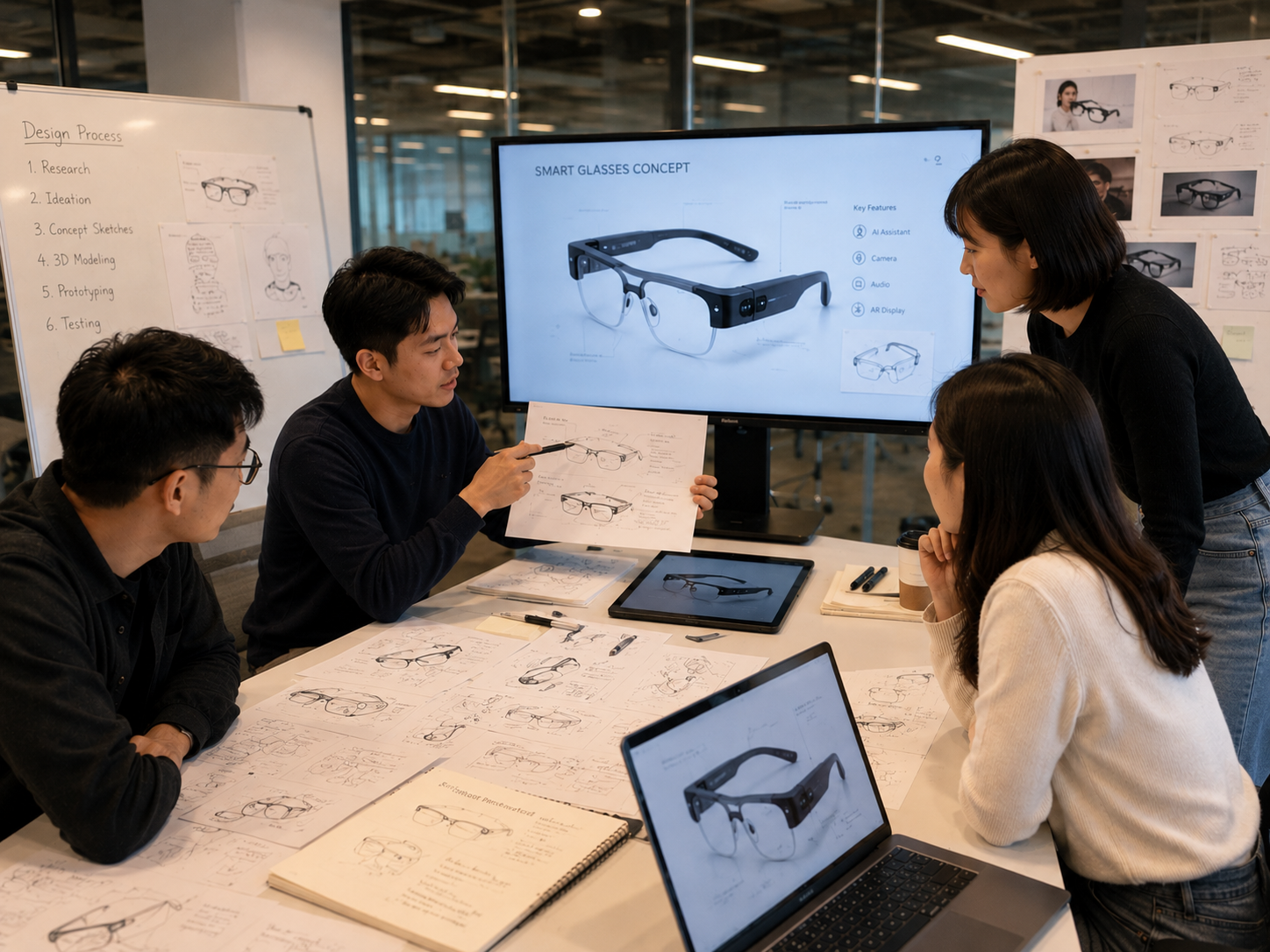 設計團隊進行工業設計與 3D 工程